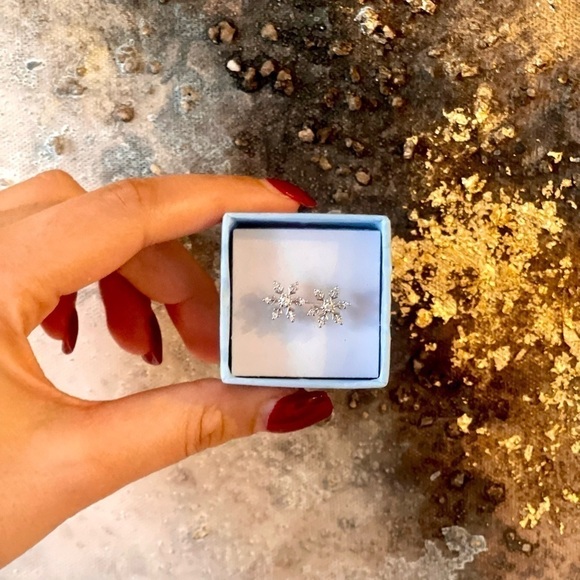 HYPOALLERGENIC Sterling Silver Snowflake Earrings - Picture 1 of 5